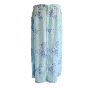 Y2k Fairycore Floral Midi Skirt Turquoise Semi Sheer - Medium